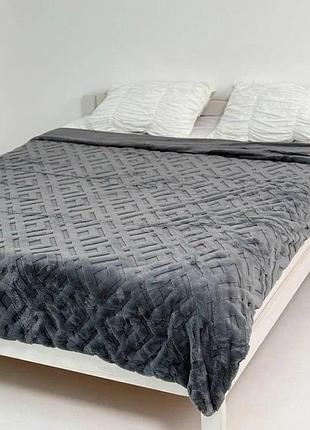 Плед dushka home королівська шиншила ромб 20995 200х230 см темно-сірий