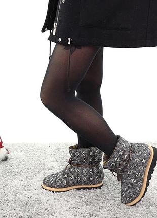 Зимние женские ботинки louis vuitton pillow boots, обувь синтепон, высокие ботинки со шнуровкой луис вуитон 37