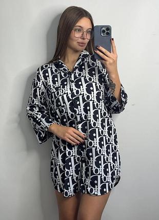 Женская ночная рубашка сатиновая диор l
