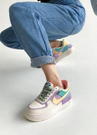 Женские кожаные кроссовки nike air force shadow стильные удобные найк 39
