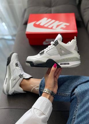 Мужские кроссовки nike air jordan 4 retro white премиальные и надежные кроссы джордан 4 белые 38