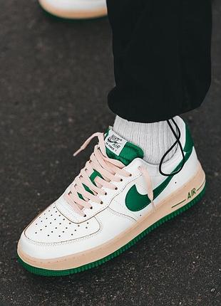 Білі чоловічі кросівки nike air force 1 low шкіряні зручні найк