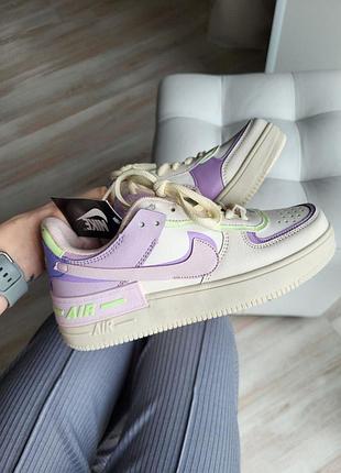 Кроссовки nike air force shadow женские белые стильные и комфортные найк 40
