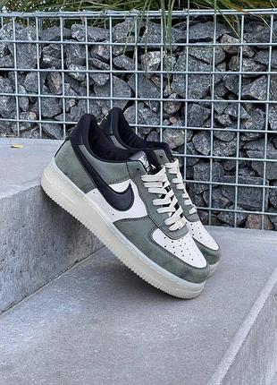 Жіночі кросівки nike air force 1 шкіряні хаки для повсякденного носіння найк