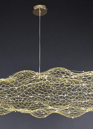 Люстра светодиодная подвесная led светильник для квартиры на потолок лэд 27654 золото 25-200х45х100 см.