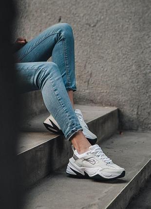 Женские кроссовки nike m2k tekno кроссы найк текно для женщин найки белые кожаные удобные повседневные 41