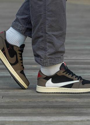 Nike air jordan low для мужчин удобные повседневные коричневые кожа найк 37