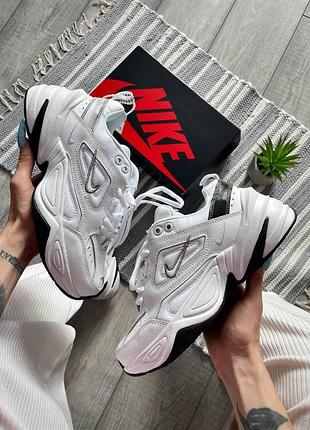 Женские кроссовки nike m2k tekno кроссы найк текно для женщин удобные белые кожаные повседневные 44