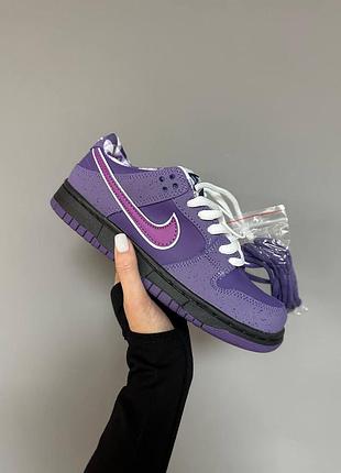 Кеды найк сб данк лоу для мужчин фиолетовые удобные кожа nike sb dunk low « lobster 39