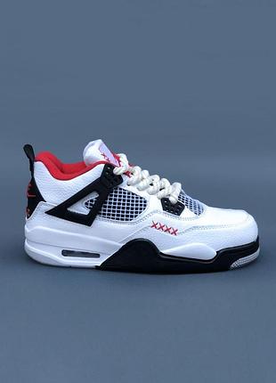 Чоловічі кросівки nike air jordan 4 retro white ідеальний вибір для міста джордан 4 білі