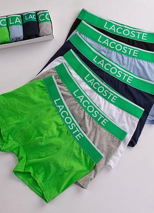 Набор мужских трусов боксеров lacoste разные цвета качественные мужские трусы 5 штук в упаковке лакосте xxl