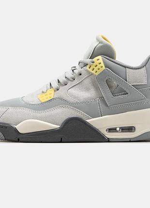 Чоловічі кросівки nike air jordan retro 4 кроси найк аір джордан ретро для чоловіків кеди найк зручні шкіра блакитні