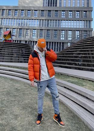 Мужской пуховик the north face nuptse 700 orange оранжевая курточка зе норт фейс xl