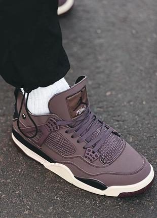 Чоловічі кросівки nike air jordan retro 4 чорні для чоловіків джордани стильні