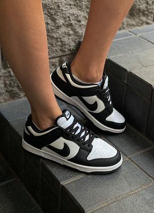 Женские кроссовки nike sb dunk low черно-белые кожаные найк сб данк для женщин удобные повседневные 41
