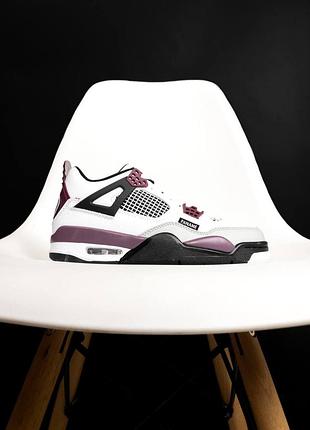 Чоловічі кросівки nike air jordan 4 retro білі стиль і надійність в одному джордан 4 white/bordo
