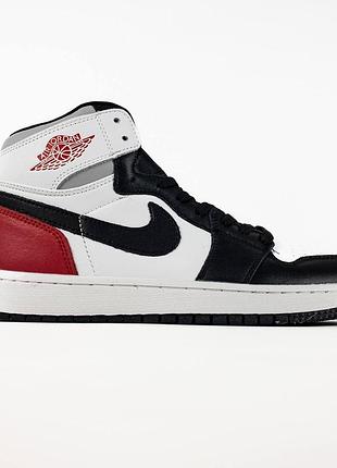 Чоловічі кросівки nike air jordan 1 high кроси найк аір джордан хай для чоловіків шкіра найк зручні повсякденні чорні-білі