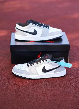 Кроси для чоловіків nike air jordan low білі зручні шкіра найк повсякденні