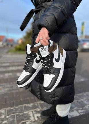 Женские кожаные кроссовки nike jordan 1 dark mocha, утончённый дизайн для современных женщин найк джордан 41