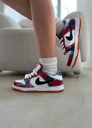 Кросівки nike sb dunk low для жінок чорні-білі шкіряні повсякденні зручні