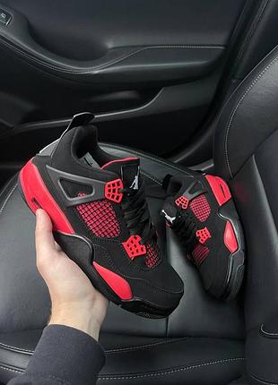 Женские кроссовки nike air jordan retro 4 черные для женщин с модным дизайном 44