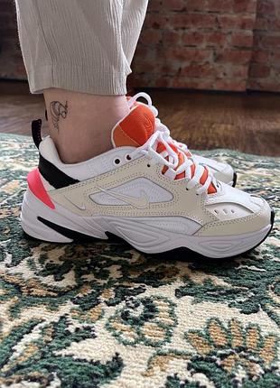 Женские кроссовки nike m2k tekno белые для женщин найки техно кожа удобные повседневные 45