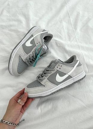 Женские кроссовки nike sb dunk low серые с прочной подошвой найк сб данк лоу найки для долгих прогулок 37