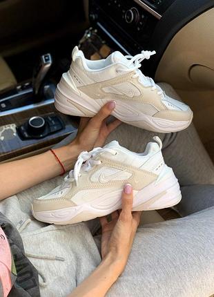 Женские кроссовки nike m2k tekno кроссы найк текно для женщин белые удобные кожаные повседневные 41