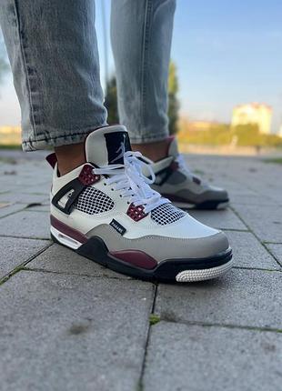 Мужские кроссовки nike air jordan retro 4 psg удобные и классические джордан 4 белые 41