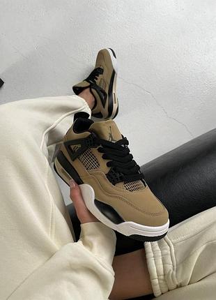 Кроссовки женские nike air jordan retro 4 коричневые элегантные и модные найк 37