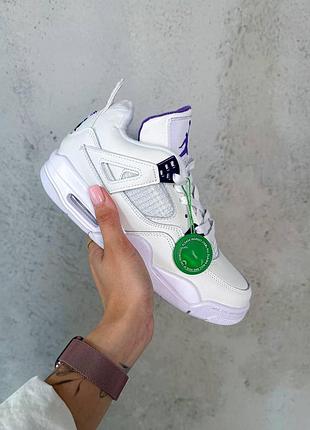 Стильные женские кроссовки nike air jordan retro 4 белые найк 37