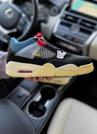 Мужские кроссовки nike air jordan retro 4 кроссы найк аир дордан ретро для мужчин кеды найк удобные кожа черны 42
