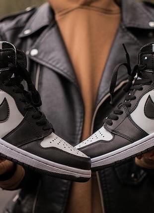 Nike air jordan 1 high кроссовки для мужчин черно-белые удобные кожа найк повседневные 37