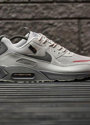 Мужские кроссовки nike air max 90 surplus серые с современным дизайном найк 45