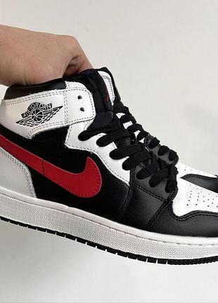 Женские кроссовки nike air jordan 1 high red black white, стиль и комфорт найк джордан 43