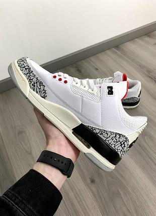 Мужские кроссовки nike air jordan retro 3 найки удобные кожа кроссы найк аир джордан ретро
