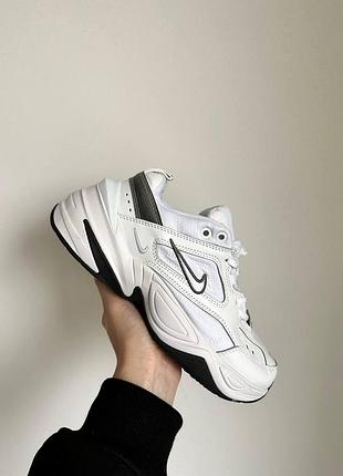 Женские кроссовки nike m2k tekno кроссы найк текно для женщин удобные белые кожаные повседневные 44