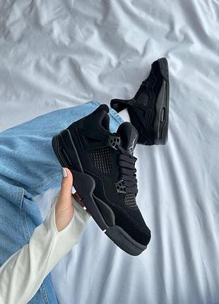 Женские кроссовки nike air jordan retro 4 черные для женщин удобные 40
