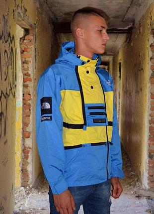 Куртка supreme the north face steeptech yellow/blue парка суприм зе норт фейс желтый/синий m