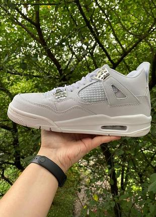 Мужские кроссовки nike air jordan 4 retro белые культовые и фирменные кроссы джордан 4 white