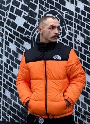 Зимний пуховик the north face nuptse 700 orange куртка зе норд фейс оранжевая