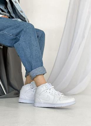 Nike air jordan 1 high белые кроссовки для элегантных и модных женщин найк 37
