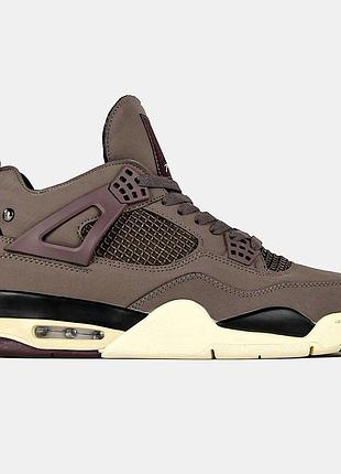 Nike air jordan retro 4 для мужчин удобные серые кожа найк повседневные кроссовки 42