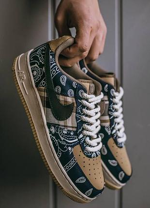 Жіночі кросівки nike air force 1 c cactus jack шкіряні повсякденні найк аїр форс 1 лоу стильні для жінок