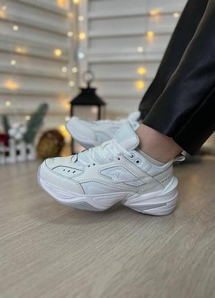 Женские кроссовки nike m2k tekno кроссы найк текно для женщин белые кожаные повседневные адики удобные 45