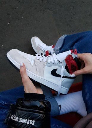 Женские кроссовки nike air jordan 1 high белые, идеально подходящие для повседневных образов найк 39