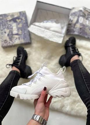 Женские кроссовки dior d-connect sneaker люкс кеды кожанные брендовые качественные 41