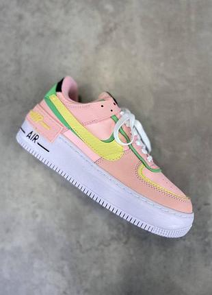 Кроссовки nike air force shadow белые женские модные кожаные найк 37
