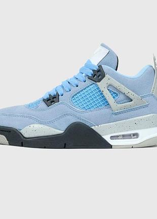 Кроссовки nike air jordan retro 4 для мужчин голубые удобные кожа найк 40