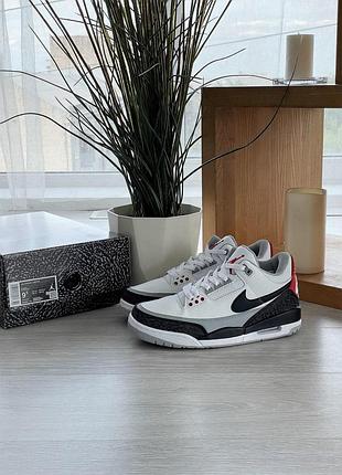 Чоловічі кросівки nike air jordan retro 3 білі, для любителів класичного дизайну джордан 3 білі